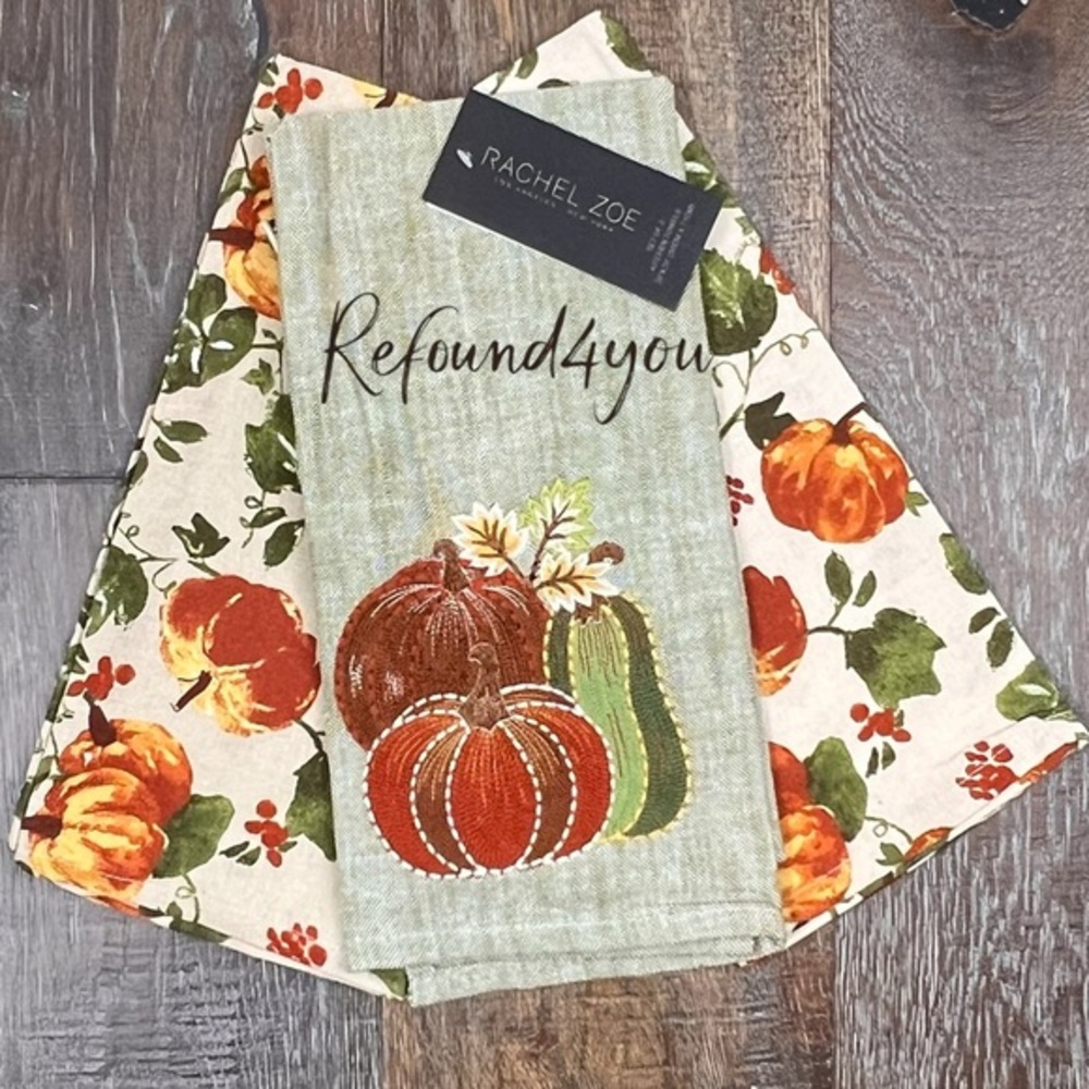 Rachel Zoe - ‘Autumn Harvest’ Dish Towels (3). NWT
